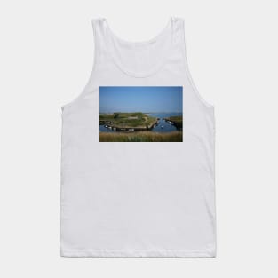 Seaton Sluice harbour under a blue sky Tank Top